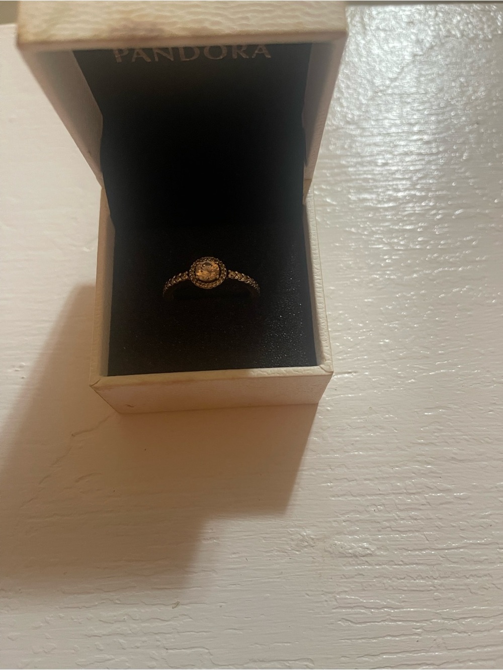 Pandora Gold Halo Ring with Clear Stones